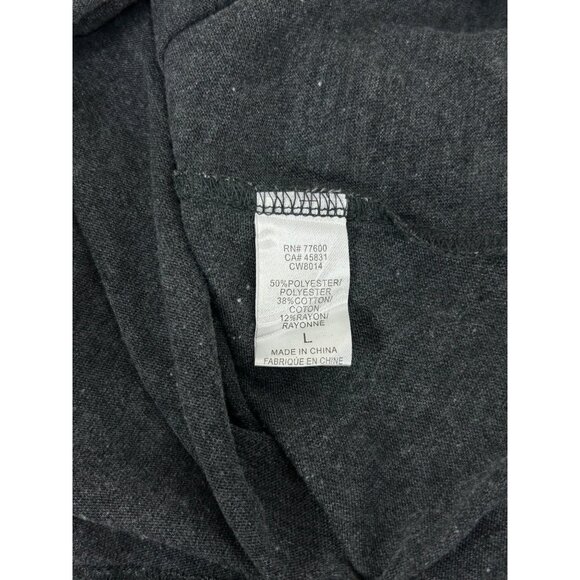 Chaser Top Women L Henley Shirttail Long Sleeve Heather Black Shirt Casual Norm - Picture 7 of 8